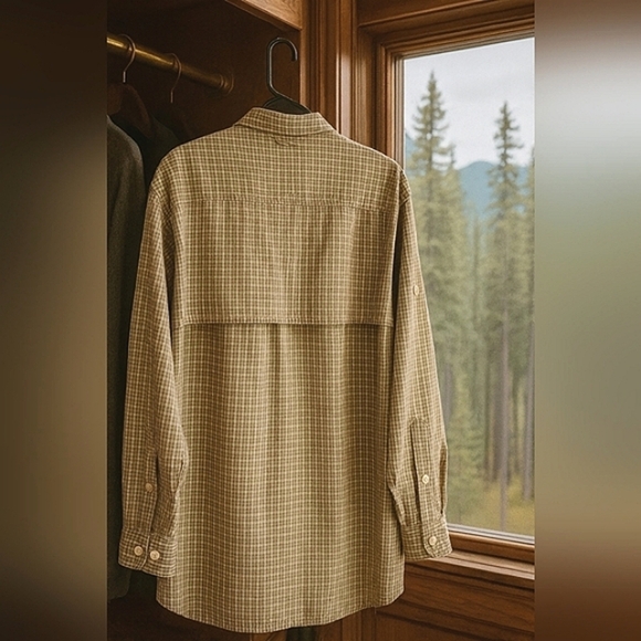 Buzz Off Casual Shacket Insect Repellent Men Large Adventure Seersucker - Picture 9 of 11